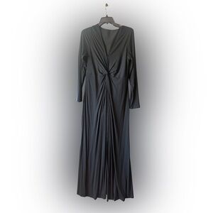 BLACK Long Sleeve Dress Popilush shapewear lined sexy plugs vneck long sleeve